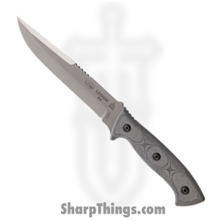 Tops – TPHAZENLG – Hazen Legion – Fixed Blade Knife – 1095 HC Blasted Hunters Point – Micarta – Black