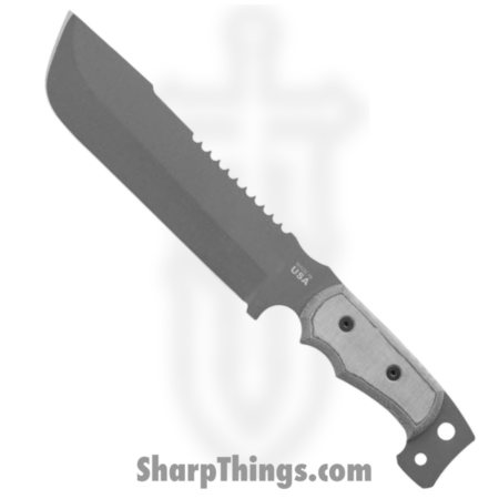 Tops – TPM4X01 – M4X Punisher – Fixed Blade Knife – 1095 HC Coated Sawback – Micarta – Gray