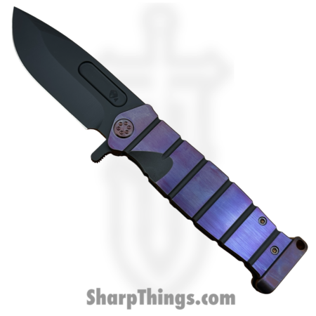 Medford Knife and Tool – 091924F – USMC FF – Folding Knife – S45VN Coated Drop Point – Titanium – Black Violet