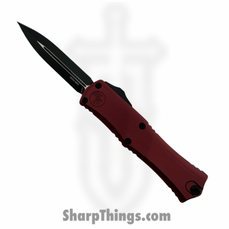 Microtech – 1702M-1MR 30 – Hera II Mini 30th Anniversary – OTF Auto – M390MK Satin Drop Point – 6061-T6 Aluminum – Merlot