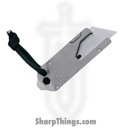 BIGiDESIGN – BIG002 – Deluxe Pocket Tool – 420 SS Stonewash Reverse Tanto – Titanium Alloy – Gray