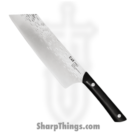 Kai – HT7077 – Pro Asian Utility 7″ – Fixed Blade Knife – AUS-6 Hammered Wharncliffe – POM – Black