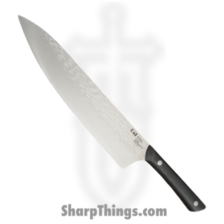Kai – HT7078 – Pro Chef 10″ – Fixed Blade Knife – AUS-6 Hammered Drop Point – POM – Black