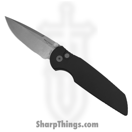 ProTech – INT101 – TR-3 Integrity – Folding Knife – S35VN Stonewash Drop Point – Titanium – Black