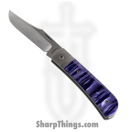 Jack Wolf Knives – BENNY-02-KIR-COS-PUR – Benny’s Clip – Folding Knife – S90V Satin Clip Point – Kirinite – Cosmic Purple