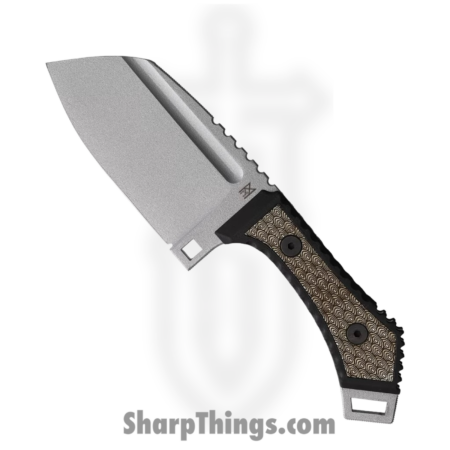 Midgards-Messer Knives – MM018 – Nertus – Fixed Blade Knife – CPM 3V Blasted Cleaver – Titanium Copper Inlay – Black Silver