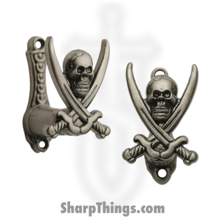 Pakistan Cutlery – PA3336 – Pirate Sword Hanger 2 Piece Set – Metal – Silver