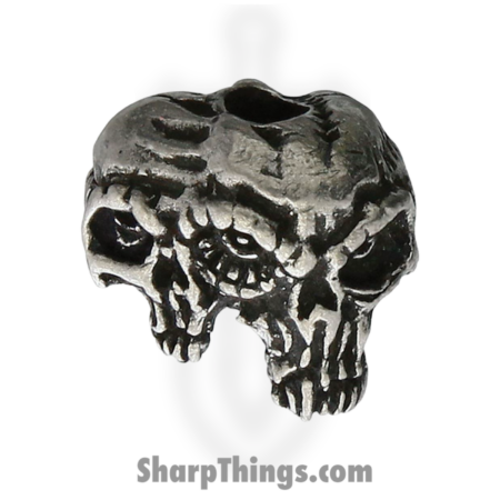 Schmuckatelli Co – SMUKGTP – Gemini Twins Skull Bead – Pewter – Silver