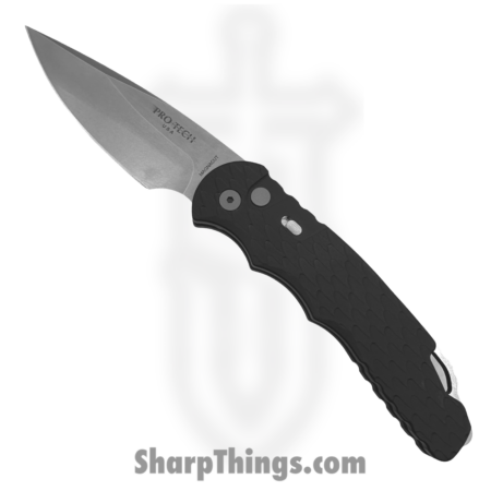 ProTech – T4105 F – Tactical Response 4 – Automatic Knife – CPM MagnaCut Stonewash Drop Point – Aluminum Feather Texture – Black