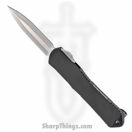 Heretic Knives – H024-2A – Manticore S – OTF Auto – Magnacut Stonewash Dagger – 6061-T6 Aluminum – Black