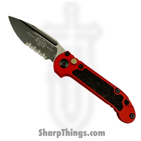 Microtech – 1135-2RD – L.U.D.T. Gen III – Automatic Knife – M390MK Two Tone Drop Point P/S – Aluminum – Red