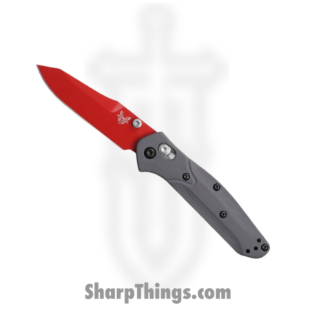 Benchmade – 945RD-2401 – Mini Osborne – Folding Knife – S90V Coated Clip Point – G10 – Grey/Red