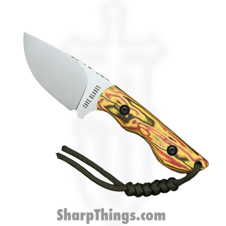 Cave Blades – CB-SAM-YH – Samaritan – Fixed Blade Knife – CPM 154 Blasted Drop Point – Crazy Fiber – Yellow Haze