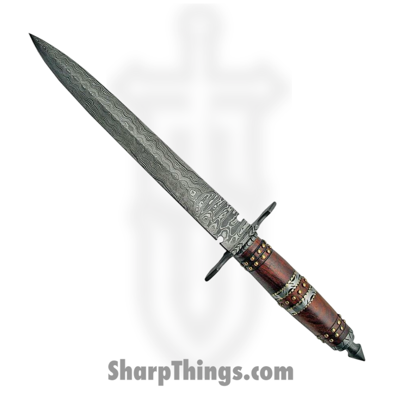 Damascus DM1104 Rose Fixed Blade Knife Damascus Dagger