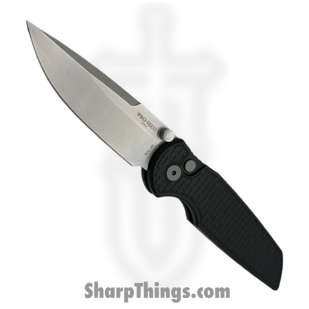 ProTech – INT105 – TR-3 Integrity – Folding Knife – S35VN Stonewash Drop Point – Relic Textured Aluminum – Black