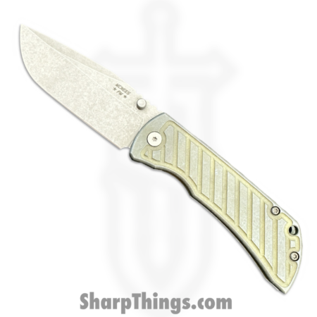 McNees  – MAC23.5AtGBFB – MAC 2 3.5 – Folding Knife – CPM MagnaCut Stonewash Clip Point – Titanium – Atomic Green/Blue