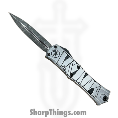 Microtech – 1702M-1HWMYS – Hera II Mini – Signature Series – OTF Auto – Mummy Wrap – M390MK Apocalyptic Dagger – Silver