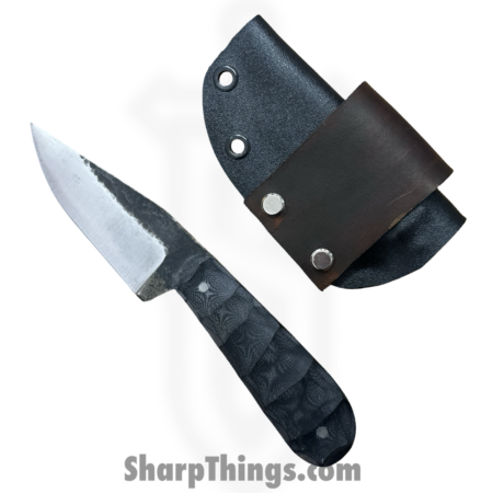 310 Forge – WEN101124 – Wendigo – Custom Made 52100HC Clip Drop Point Blade w Hardwood Scales – Black