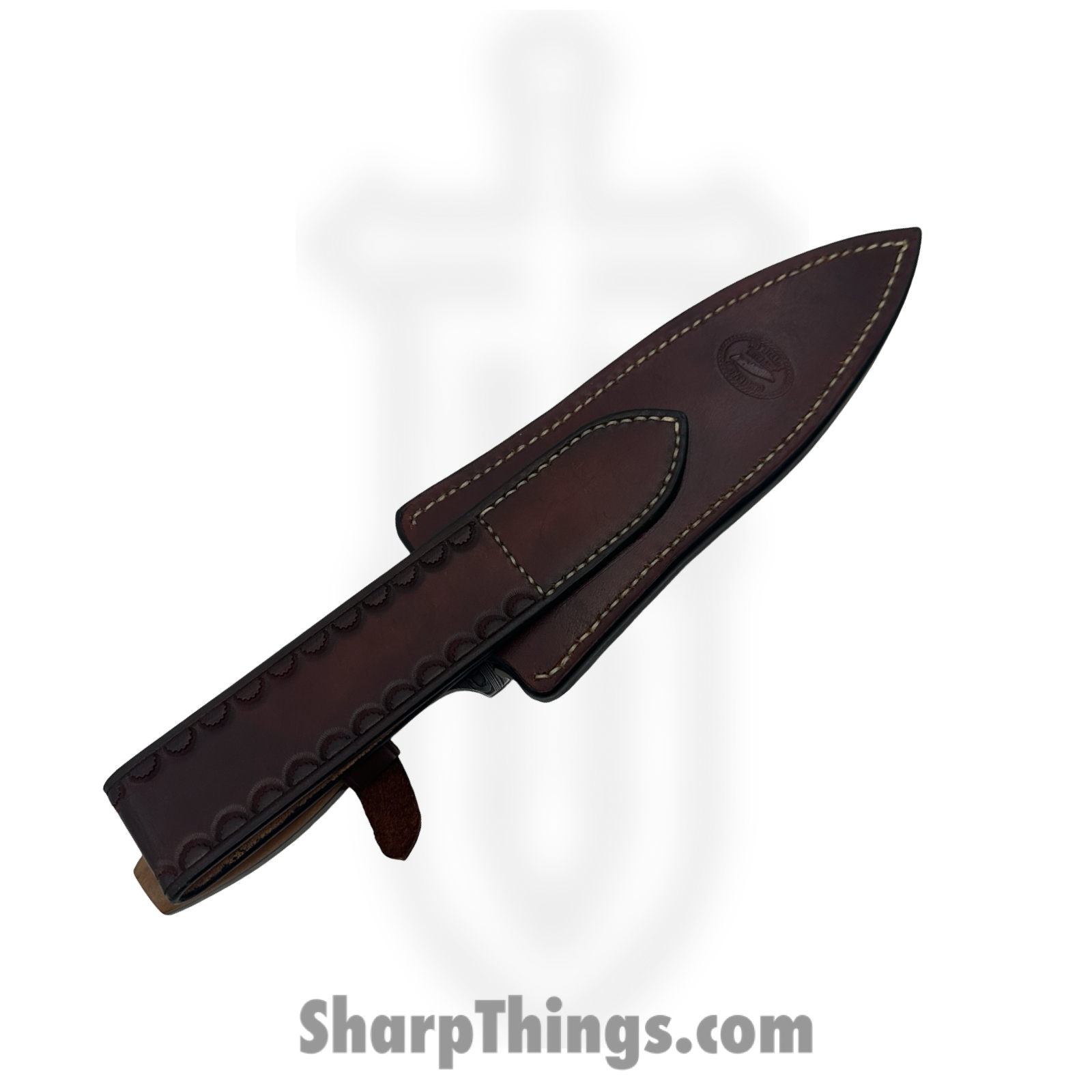 Cave Blades - CB-Dag-Dam - Dagger - Fixed Blade Knife - Wolf River Damascus D/E- Olivewood/Ivory Micarta - Brown/White - Image 4