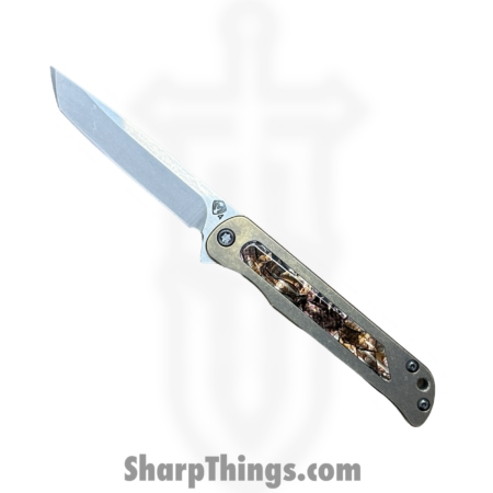 Medford Knife and Tool – MK2154TT-36A1-TPCP-Q4 – T-Bone – Folding Knife – S45VN Tumbled Tanto – “Safari” Titanium – Bronze