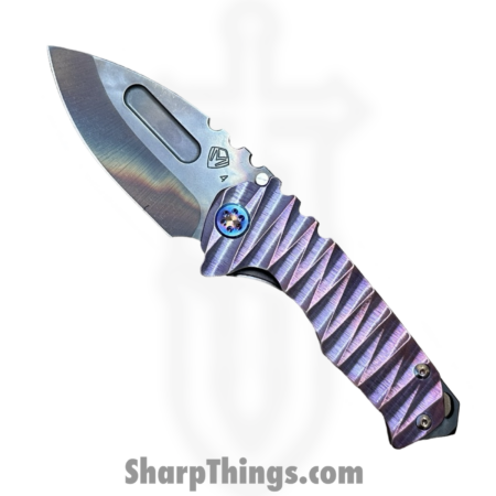 Medford Knife and Tool – MK0294VD-38A3-TFCF-BZ – Genesis “T” – Folding Knife – S45VN Vulcan Drop Point – “Lightning” Titanium – Rose