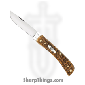 Case Cutlery – CA00245 – Sod Buster Jr – Folding Knife – Tru-Sharp Stainless Polished Skinner – Peach Seed Jigged Amber Bone – Brown Tan