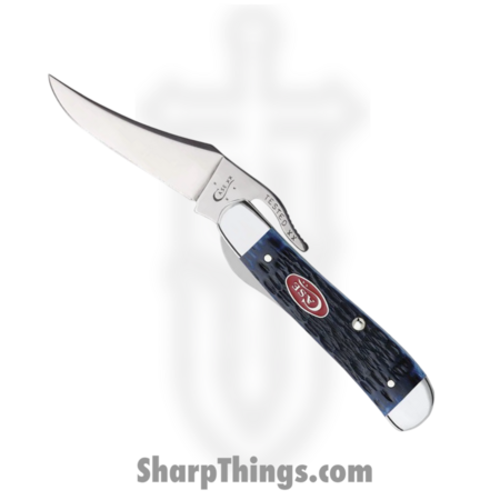 Case Cutlery – CA07057 – RussLock – Folding Knife – Tru-Sharp™ Stainless Polished Clip Point – Jigged Bone – Blue