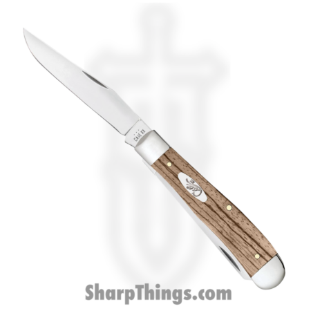 Case Cutlery – CA25141 – Trapper – Folding Knife – Stainless Polished Clip/Spey – Smooth Natural Zebra Wood – Brown