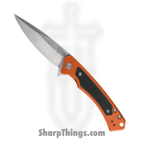 Case Cutlery – CA25886 – Marilla – Folding Knife – S35VN Satin Drop Point – Aluminum with G10 Inlay – Orange Black