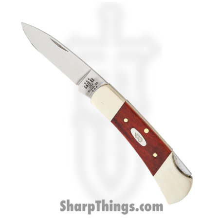 Case Cutlery – CA28912 – Lockback – Folding Knife – Stainless Polished Drop Point – Smooth Chestnut Bone – Brown White