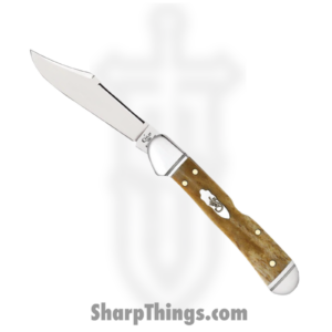 Case Cutlery – CA58186 – Mini CopperLock – Folding Knife – Tru-Sharp Stainless Polished Clip Point – Smooth Antique Bone – Tan