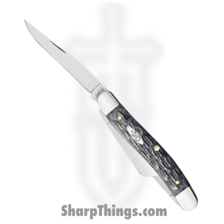 Case Cutlery – CA58413 – Medium Stockman – Folding Knife – Carbon Steel Polished Clip/Sheepfoot/Spey – Crandall Jig Bone – Gray