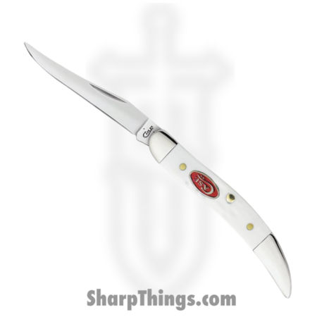 Case Cutlery – CA60180 – Small Texas Toothpick – Folding Knife – Tru-Sharp™ Stainless Polished Clip Point – Jigged Synthetic – White