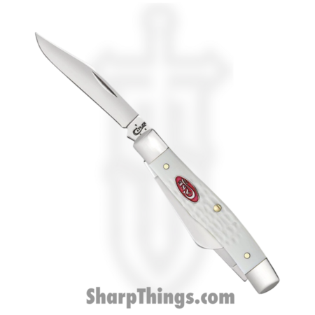 Case Cutlery – CA60184 – Medium Stockman – Folding Knife – Tru-Sharp™ Stainless Polished Clip/Sheepfoot/Pen – Jigged Synthetic – White