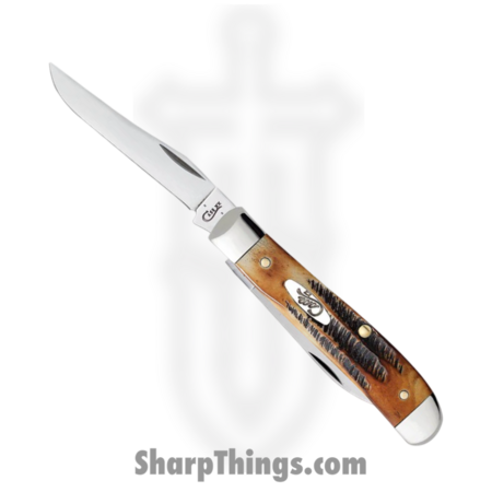 Case Cutlery – CA65305 – Mini Trapper – Folding Knife – Tru-Sharp™ Stainless Polished Clip/Wharncliffe – 6.5 Bonestag – Brown