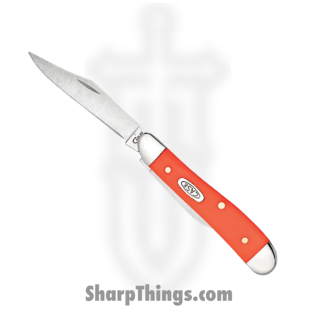 Case Cutlery – CA80504 – Peanut – Folding Knife – Tru-Sharp™ Stainless Polished Clip/Pen – Synthetic – Orange