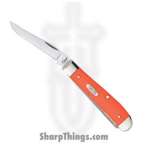 Case Cutlery – CA80505 – Mini Trapper – Folding Knife – Tru-Sharp Stainless Polished Clip Spey – Smooth Synthetic – Orange