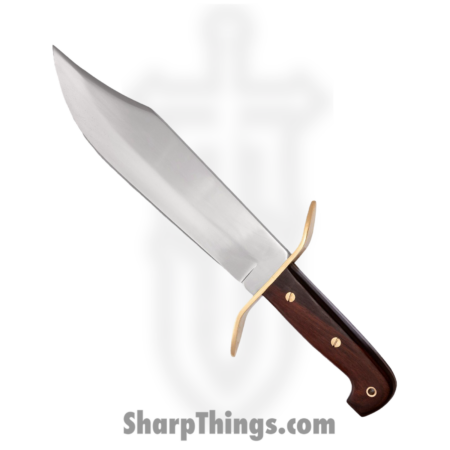 Cold Steel – CS81B – Wild West Bowie – Fixed Blade Knife – 1085 HC Satin Bowie – Rosewood Scales – Brown