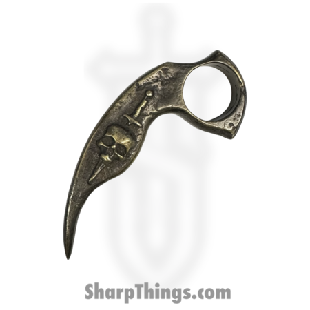 Heavy Barrel Designs – HB-ST-SKLDGA – Stinger Skull and Dagger – Cast – Brass – Natural