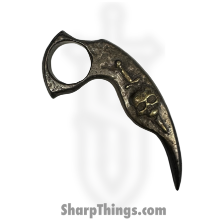 Heavy Barrel Designs – HB-ST-SKLDGB – Stinger Skull and Dagger – Cast  – Brass – Natural
