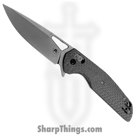 Hwzbben Knives – HWZ-B3 – Bragi – Folding Knife – D2 Blasted Drop Point – Carbon Fiber – Black