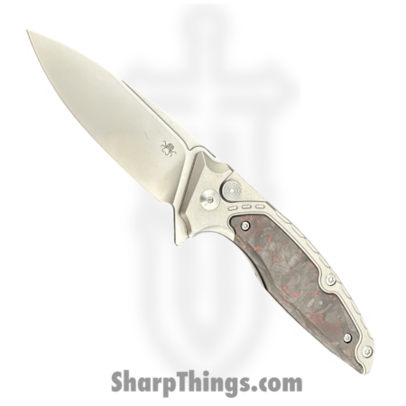 Klaken Knives – B05-RD – Hermod – Folding Knife – M390 Blasted Drop Point – Titanium – Red