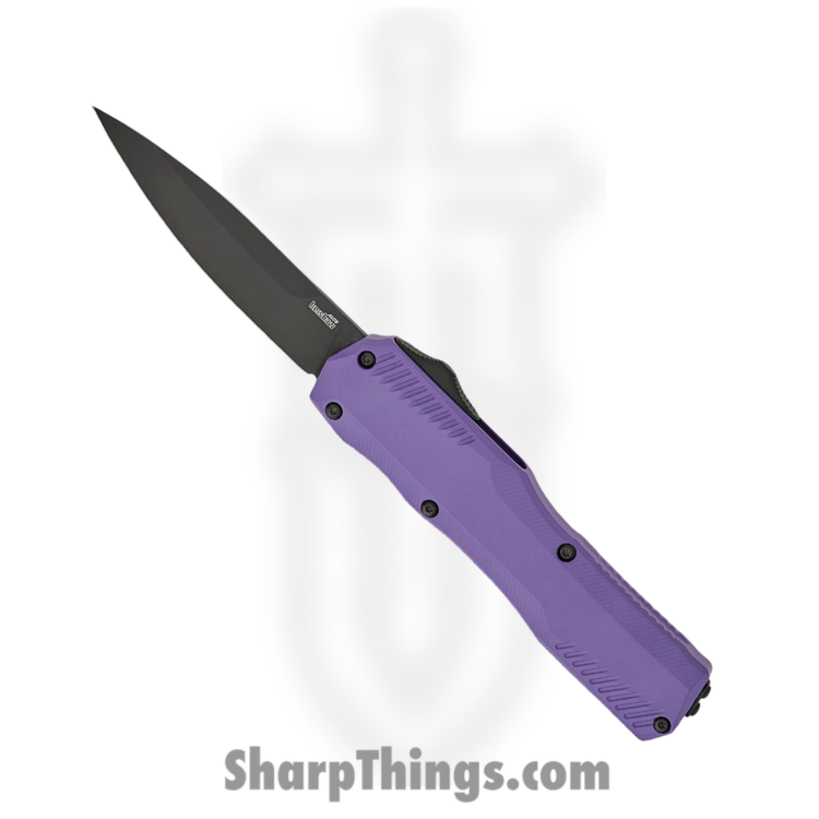 Kershaw - KS9000PURBLK - Livewire - OTF Auto - CPM MagnaCut Coated Dagger - Aluminum - Purple