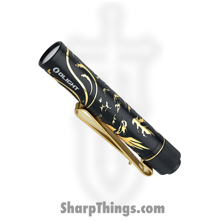 Olight - OLTIET2DGPNGDBK - i3T 2 EOS Flashlight Mini Dragon - Aluminum - Black Gold