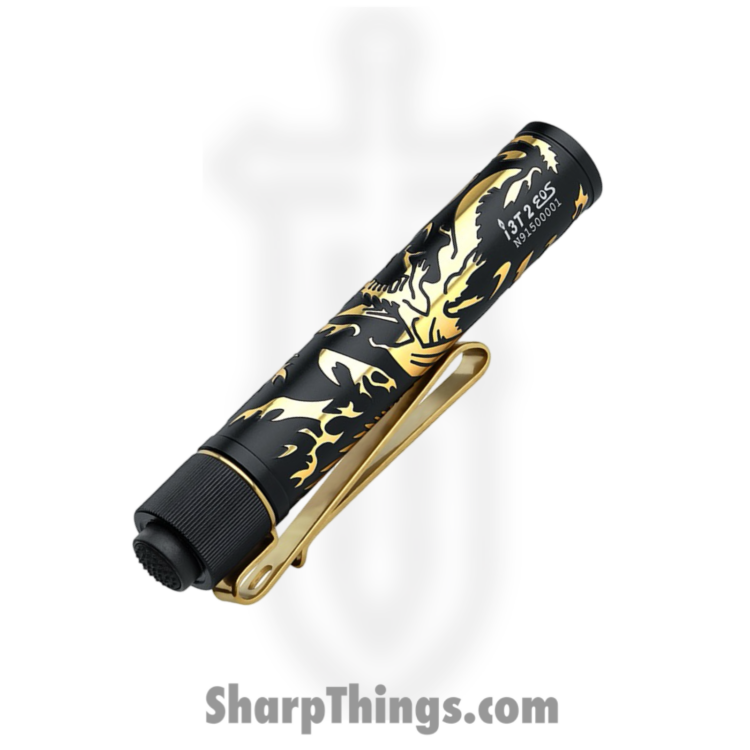 Olight - OLTIET2DGPNGDBK - i3T 2 EOS Flashlight Mini Dragon - Aluminum - Black Gold - Image 2