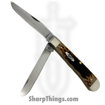 Case Cutlery – 00163 – Trapper – Folding Knife – Carbon Steel Polished Multi – Bone – Amber