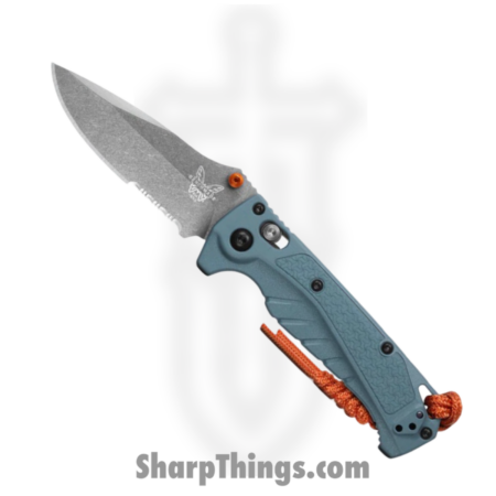 Benchmade – 18065S – Mini Adira – Folding Knife – CPM MagnaCut Stonewash Drop Point P/S – Grivory – Depth Blue