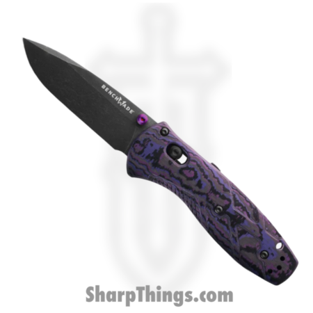 Benchmade – 585BK-251 – Mini Barrage – Assisted Open Knife – CPM S90V Battlewash Drop Point – FatCarbon – Purple Haze