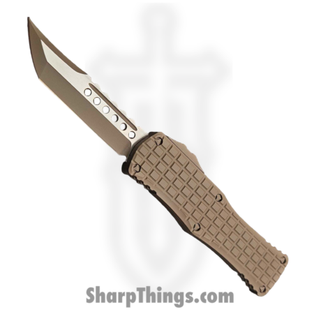 Microtech – 919-1FRCCHS – Hera Hellhound Frag – OTF Auto – M390MK Coated Tanto – 6061-T6 Aluminum – Chocolate Brown Cerakote