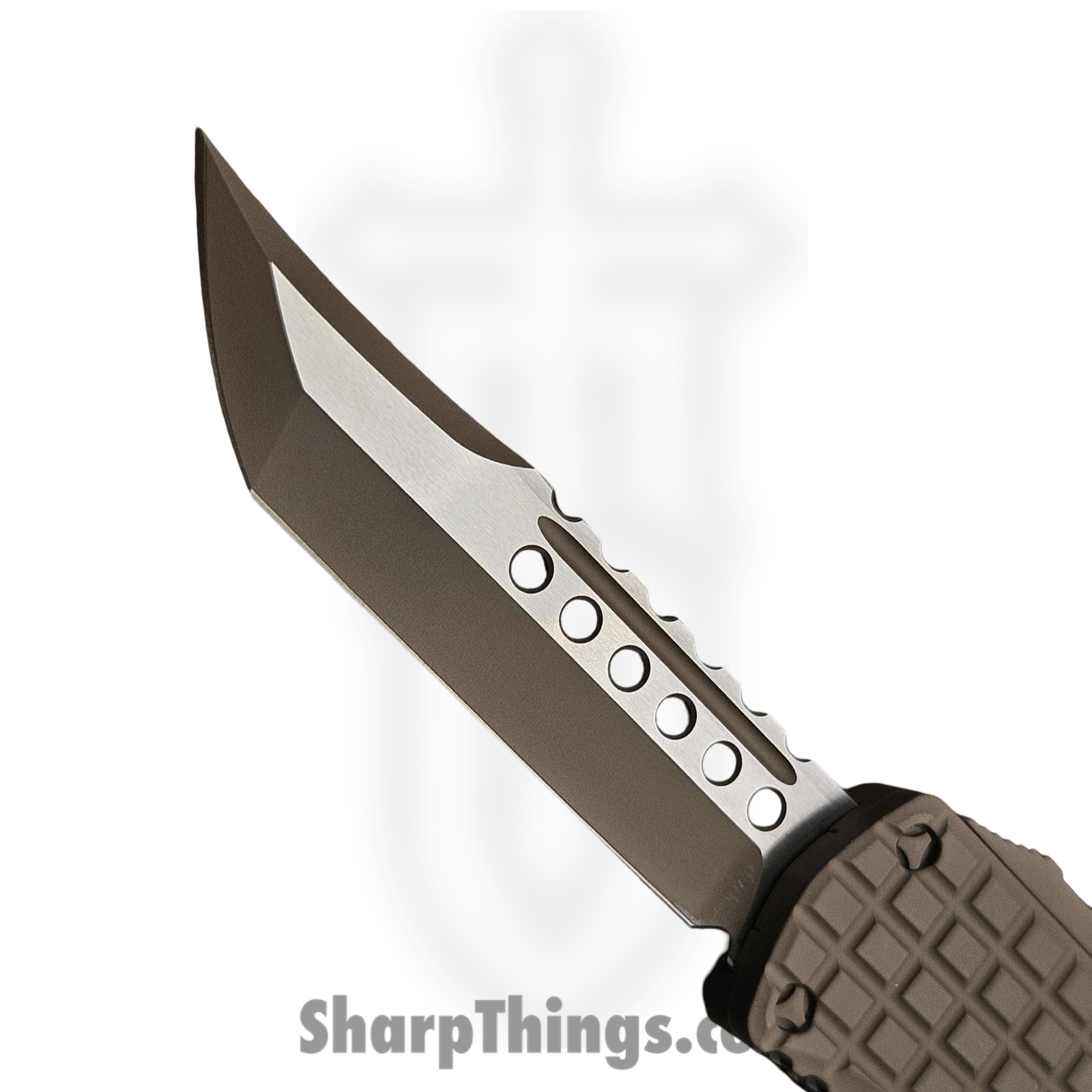 Microtech - 919-1FRCCHS - Hera Hellhound Frag - OTF Auto - M390MK Coated Tanto - 6061-T6 Aluminum - Chocolate Brown Cerakote - Image 2
